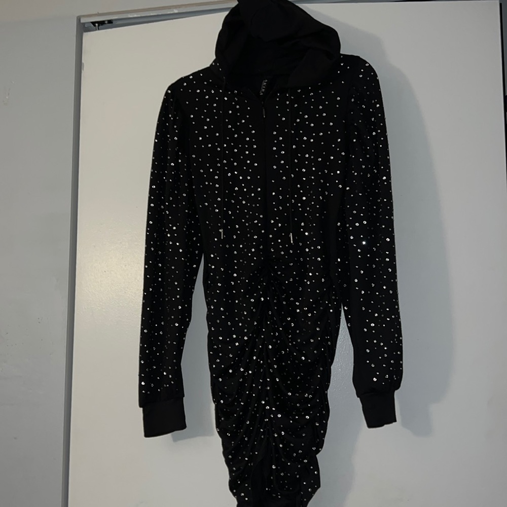 Akira Rhinestone Hooded Dress (Small)